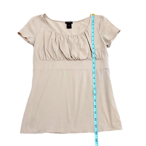 Ann Taylor Loft Factory Beige Stretchy Pleated Front Top, Size Small - Picture 3 of 7